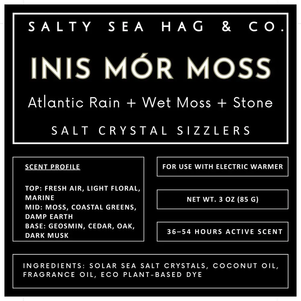 Inis Mór Moss Salt Crystal Sizzlers - Atlantic Rain + Wet Moss + Stone Scent